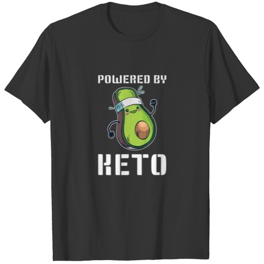 B08TVTRVC7 Powered By Keto Funny Diet Gift Ketosis T-shirt