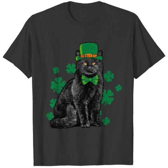 Black Cat St Patrick's Day T-shirt