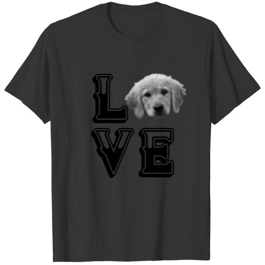 LOVE Golden Retriever Doghead T-shirt