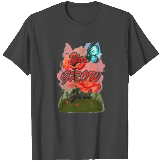 Corn Poppy, Meadow flower, wild flower, Butterfly T Shirts