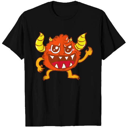 Orange Horned Monster T Shirts