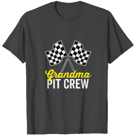 Grandma Pit Crew For Racing Party Costume Dark T Shirts