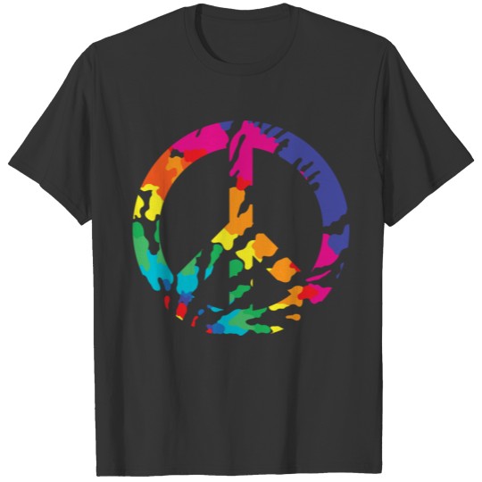 Tie Dye Vintage Psychedelic Peace Sign Hooded T Shirts