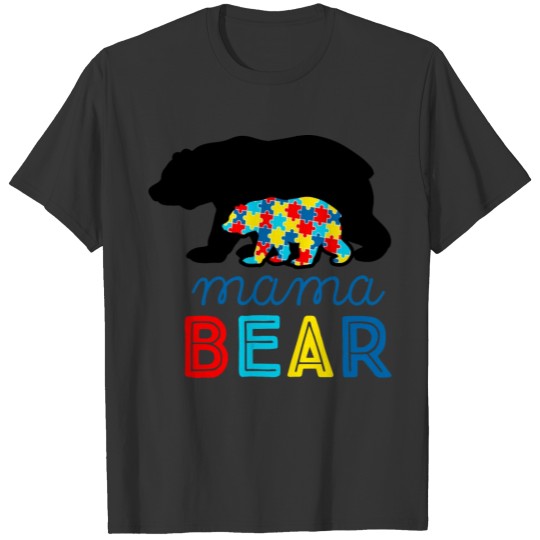 Autism Awareness Mama Bear Puzzle Autism Mom T-shirt