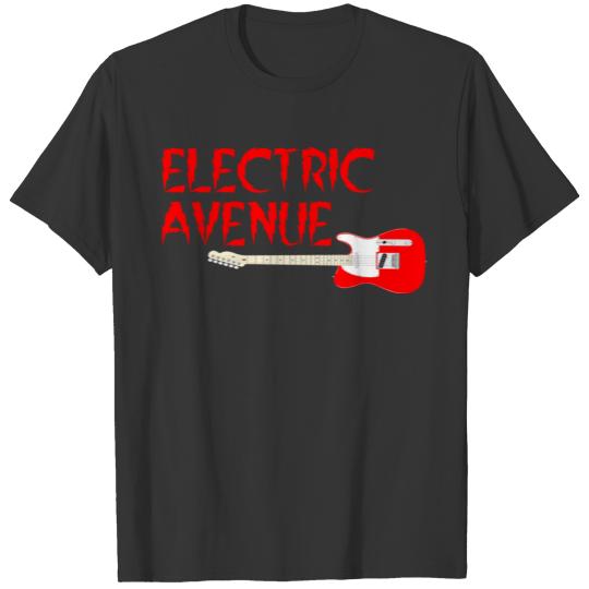 Electric Guitar, Electric Avenue, Red Guitar T Shirts