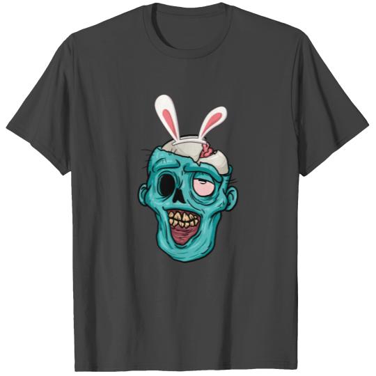 Easter Bunny Zombie With Bunny Ears Funny Easter T Shirts