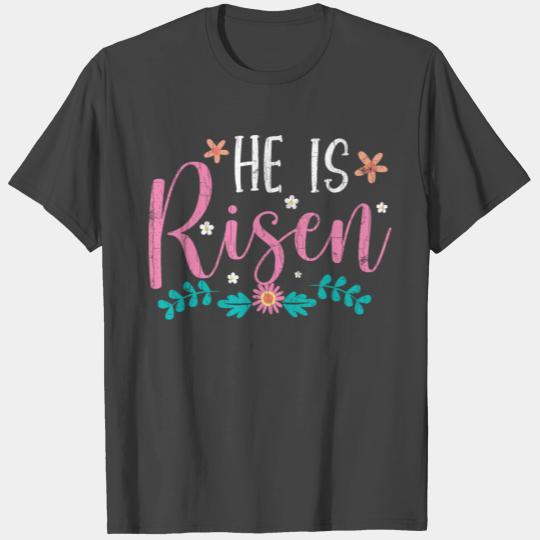 He Is Risen Easter Design Christian Funny Graphic T Shirts