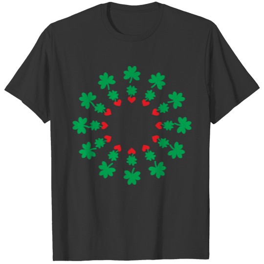 Heart monogram St Patricks day Cloverleaves T-shirt