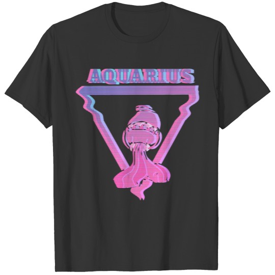 Aquarius Vaporwave Horoscope T-shirt