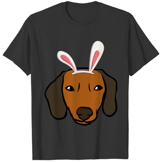 Easter Dachshund Bunny Ears Funny Easter Dog T Shirts