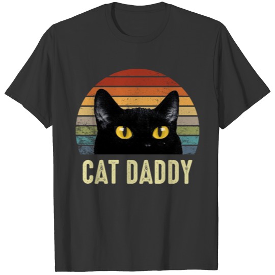 Funny Cat Daddy Cat Lover Retro Vintage Gift For F T Shirts