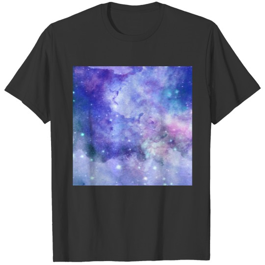 Purple Watercolor Starry Sky Space Galaxy Stars T-shirt