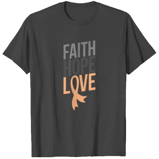 Faith Hope Love | Uterine Cancer Awareness T Shirts