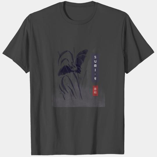 Bat Chinese Watercolor Design T Shirts