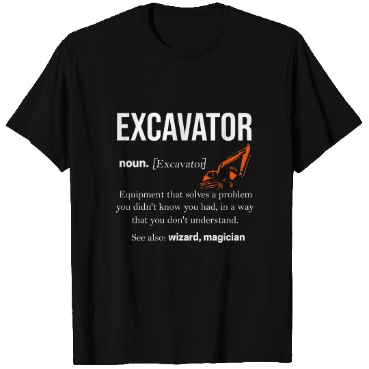 Excavator Construction Work Road Construction T Shirts
