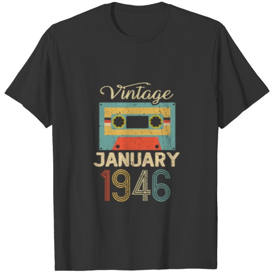 Vintage 80s January 1946 75th Birthday Gift Idea T-shirt