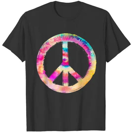 Peace Sign Rainbow Tie Dye T Shirts