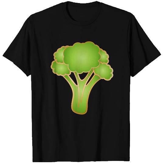 bright green broccoli florets & gold outlines T Shirts