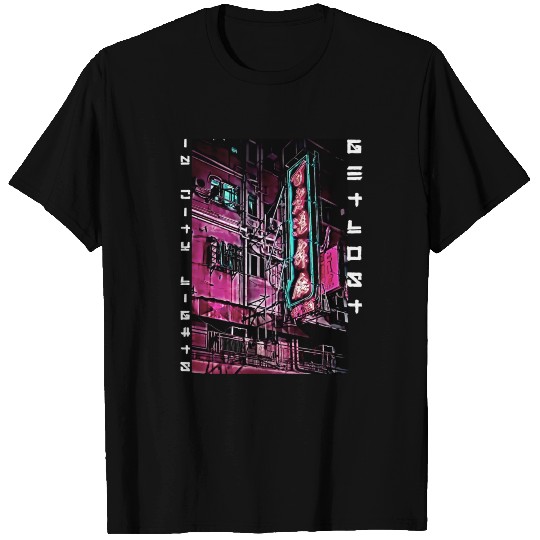 Vaporwave city get lost in city lights japanese T Shirts