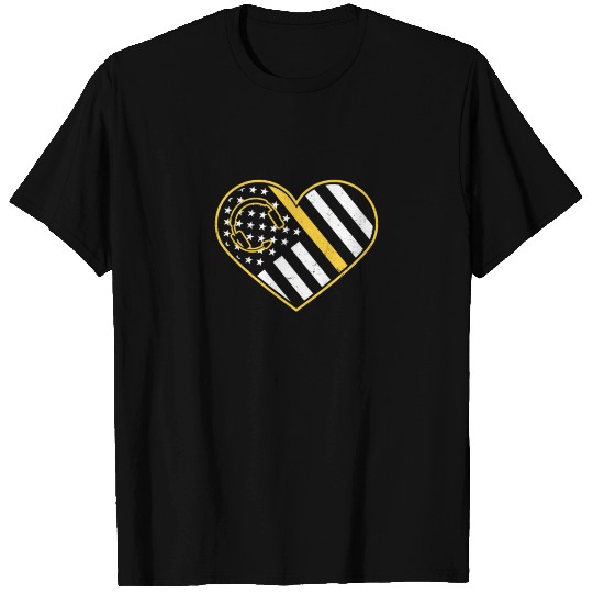 911 Dispatcher Patriotic US Heart Flag Gift T Shirts