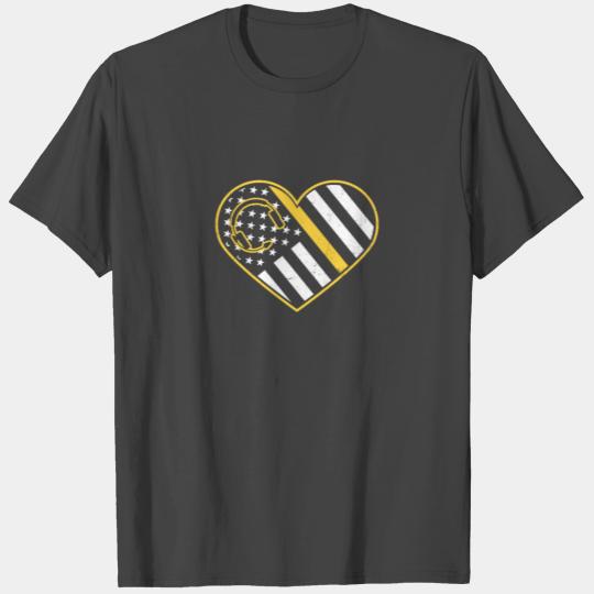911 Dispatcher Patriotic US Heart Flag Gift T Shirts