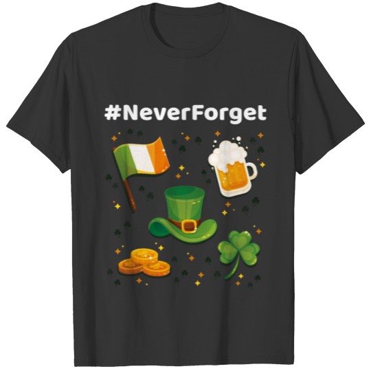Never Forget Leprechaun Sketch Funny Saint Patrick T-shirt