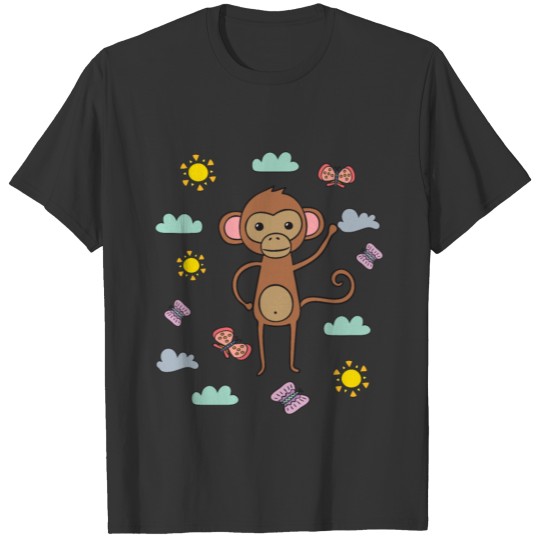 Baby Children Monkey I Toddler Monkey Motif T Shirts