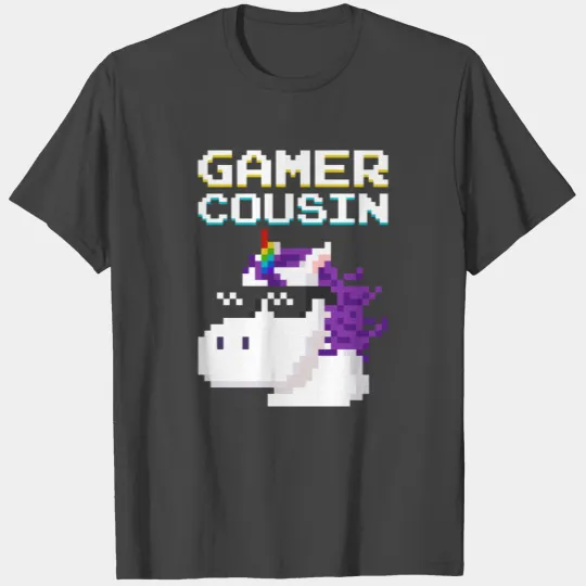 Gaming Gamer Cousin Unicorn Pixel Gift Multiplayer T Shirts