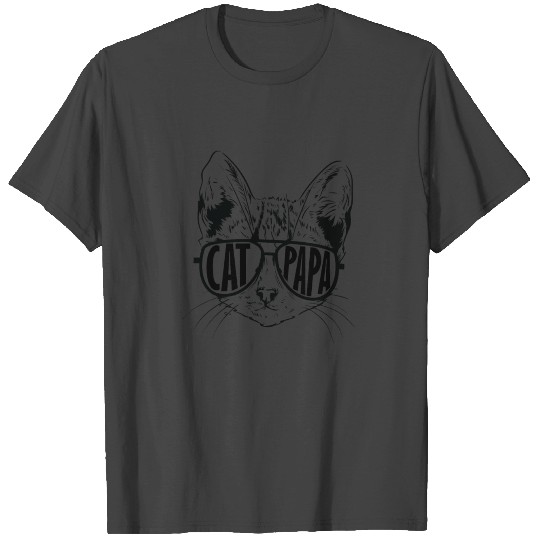 Cat Dad Father's Day cool Cat with Sunglasses T Shirts