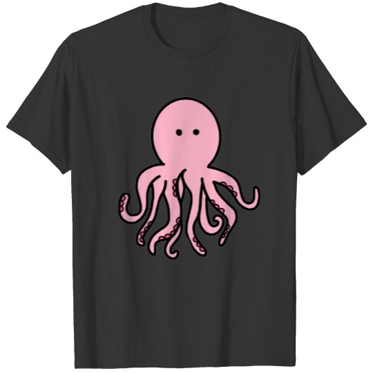 Pink Octopus Cartoon T Shirts