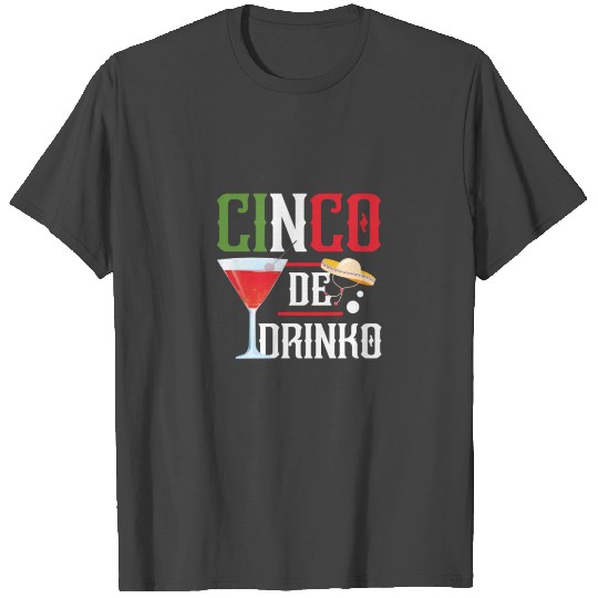 Cinco De Drinko Mexican Flag Holiday Party Hipster T Shirts