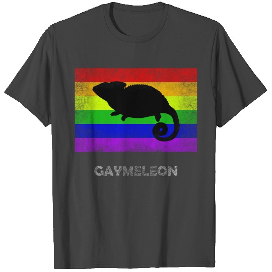 Gaymeleon Rainbow Chameleon Grunge LGBT T Shirts
