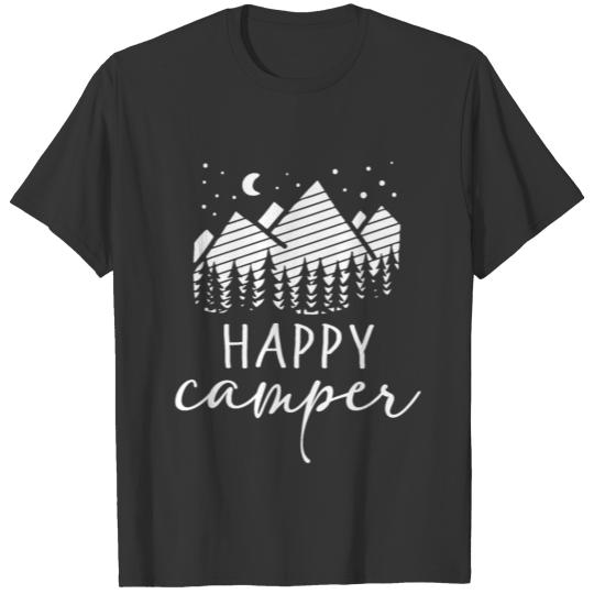 Funny Camping Casual Happy Camper T Shirts