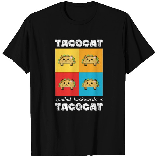 Funny Taco Cat Tacocat Spelled Backwards Palindrom T Shirts