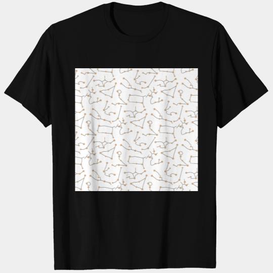 Zodiac Pattern White Astronomy Constellations T Shirts