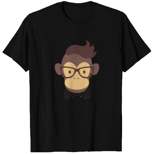 Monkey face - monkey with bow tie and glasses T Shirts