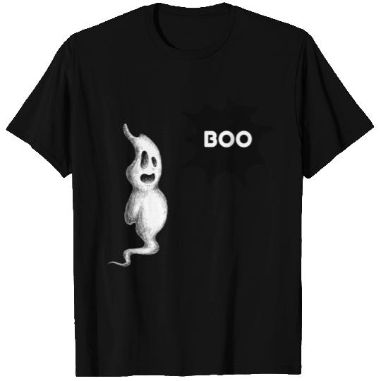 Boo ghost casper scary halloween T Shirts