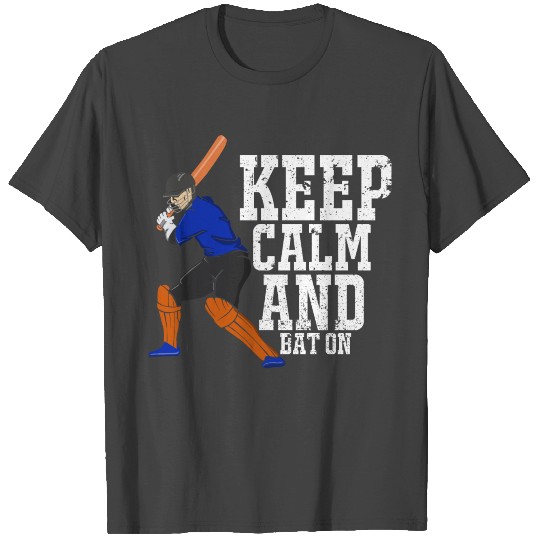 Keep Calm And Bat On Cricket Sports Costume Gifts T Shirts
