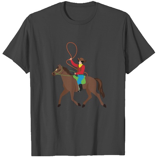 Cowboy Riding Horse Lasso Wild West Gift T Shirts