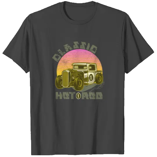 Retro Hotrod Hot Rod Grungy Sunset Illustration T Shirts
