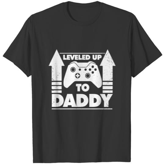 Leveled Up To Daddy For Dad Gift Dad T-shirt