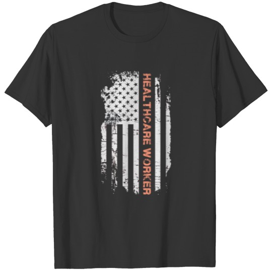 Proud Social Worker USA Flag Design T-shirt