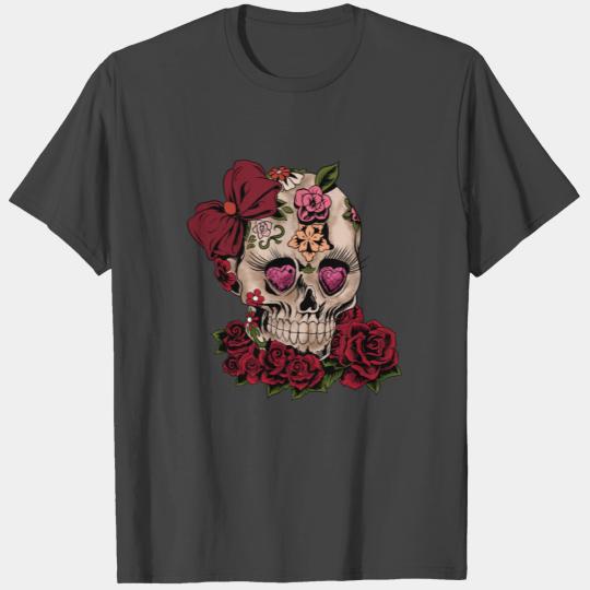 Sugar Skull Roses Day Of The Dead Gift T Shirts