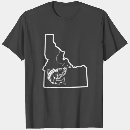Idaho Map Walleye Fishing T Shirts Idaho Map Walleye