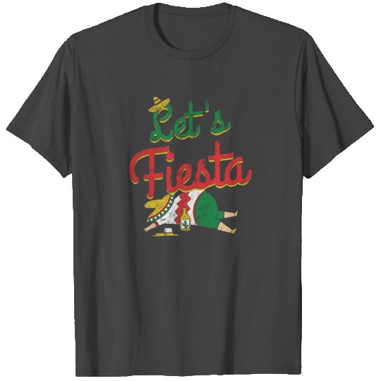 Funny Man Sombrero Let’s Fiesta Cinco de Mayo T Shirts