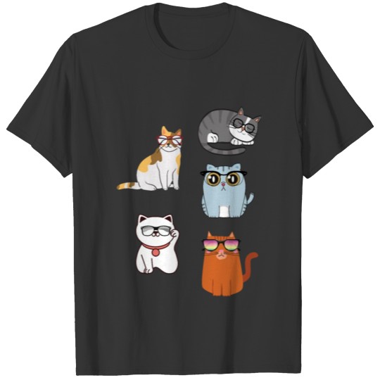 Cool Cats Stickers - Pack Cats Stickers - Cats Ey T-shirt