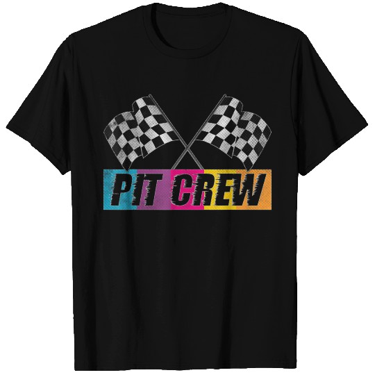 Pit Crew Race Car Party Checkered Flag Car Racin T Shirts