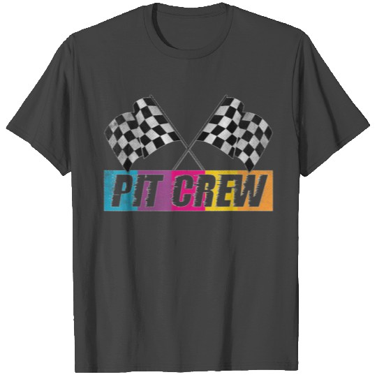 Pit Crew Race Car Party Checkered Flag Car Racin T Shirts