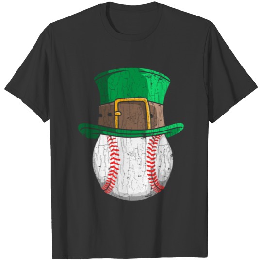 St Patricks Day Baseball Boys Men Leprechaun Lucky T Shirts