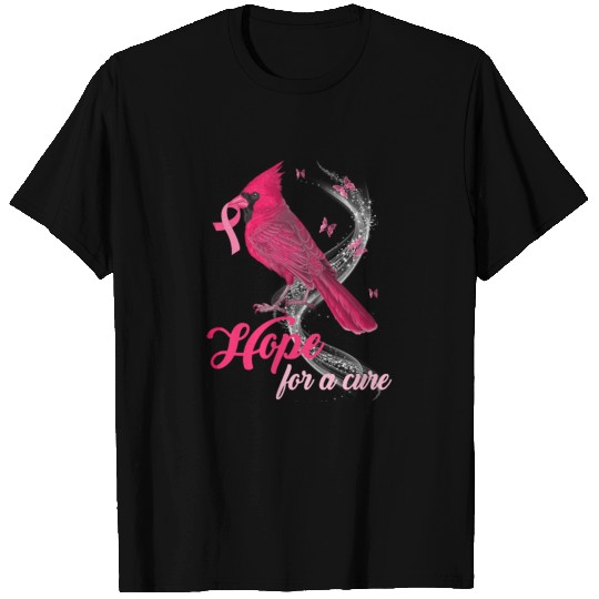 Breast Cancer Cardinal bird hope for a cure T Shirts